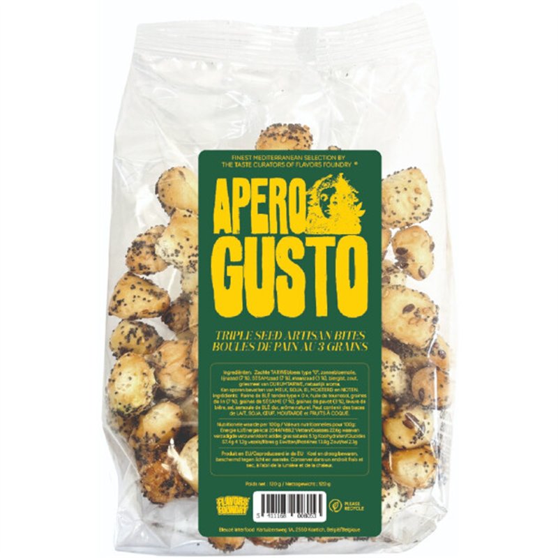 Broodballetjes 3-zaden - Apero Gusto, zak 120 gr
