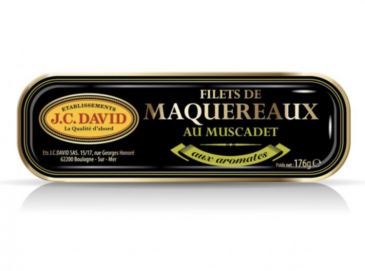 Makreel in muscadet - J.C. David, blik 176gr